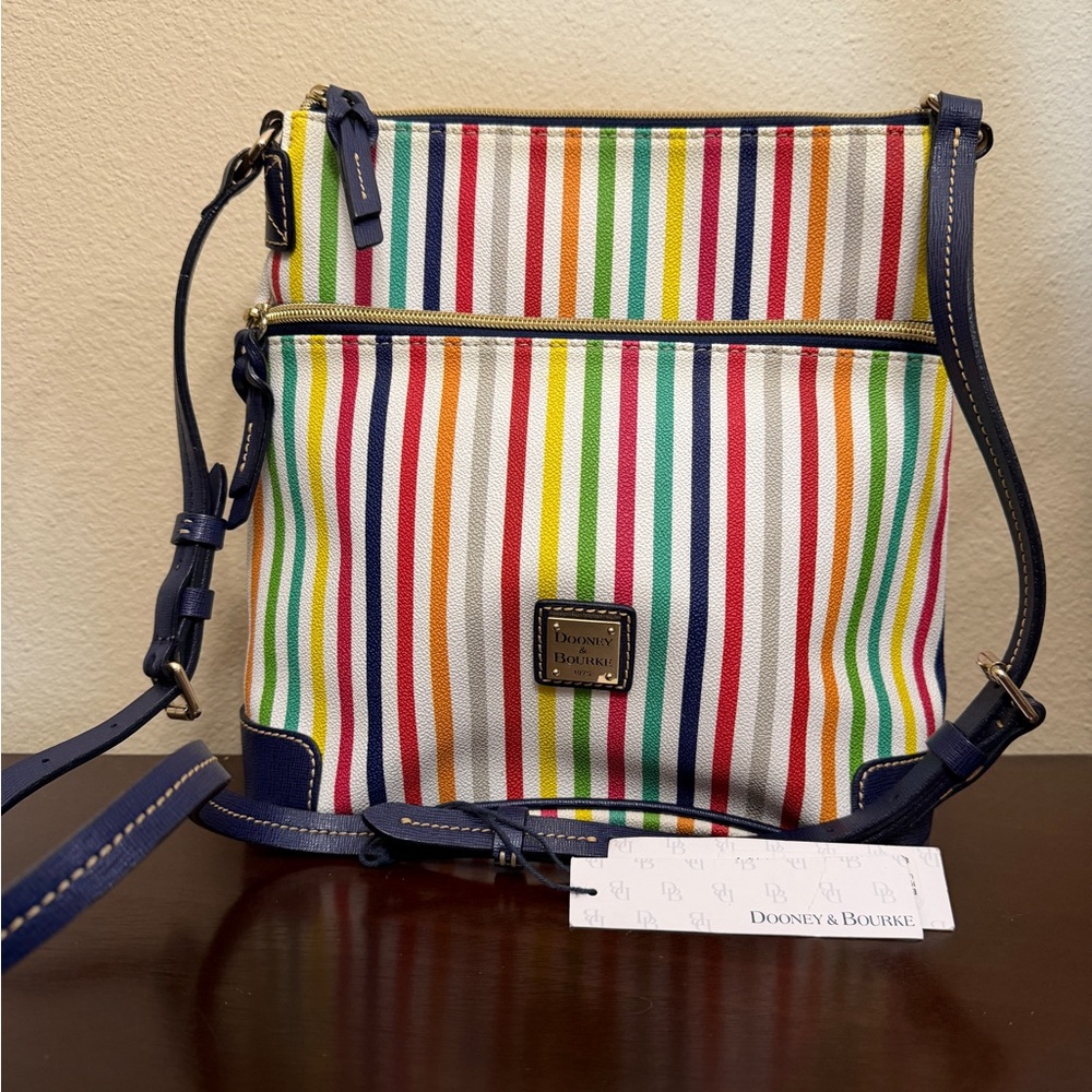 NWT Dooney & Bourke Multicolor Striped Crossbody Bag